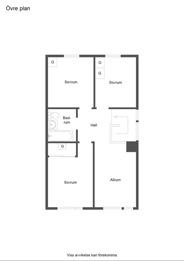 Planlösning övre plan
